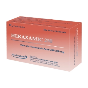 Heraxamic 250 Herabiopharm 10 vỉ x 10 viên (Tranexamic acid)