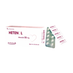 Hetenol 25mg Herabiopharm 3 vỉ x 10 viên (Atenolol)
