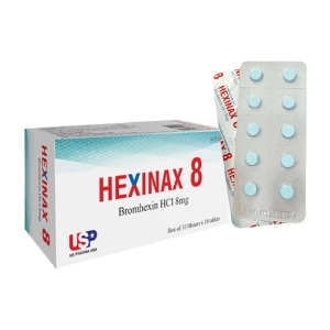 Hexinax 8 US Pharma – USP 10 vỉ x 10 viên (Bromhexin)