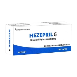 Hezepril 5 Medisun 6 vỉ x 10 viên Hezepril 5 Medisun 6 vỉ x 10 viên