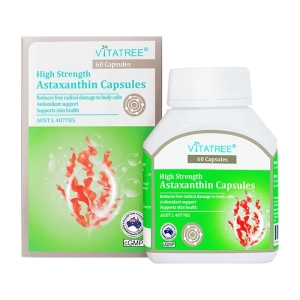 High Strength Astaxanthin Capsules Vitatree 60 viên - Hỗ trợ trẻ hoá làn da 