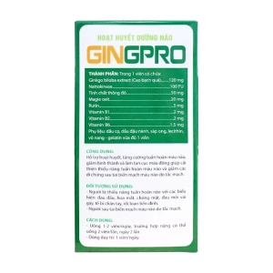 Hoạt Huyết Dưỡng Não Ginpro Syntech 3 vỉ x 10 viên Hoạt Huyết Dưỡng Não Ginpro Syntech 3 vỉ x 10 viên