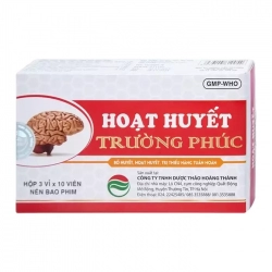 Hoạt Huyết Trường Phúc 3 vỉ x 10 viên - Bổ huyết, hoạt huyết, trị thiểu năng tuần hoàn Hoạt Huyết Trường Phúc 3 vỉ x 10 viên - Bổ huyết, hoạt huyết, trị thiểu năng tuần hoàn