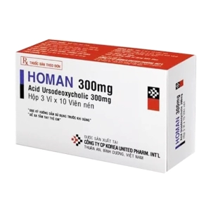 Homan 300mg Korea United Pharm 3 vỉ x 10 viên (Ursodeoxycholic Acid)