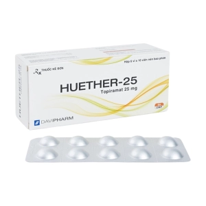 Huether-25 Davipharm 6 vỉ x 10 viên (Topiramate)