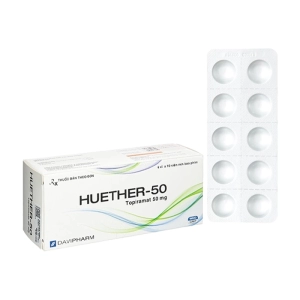 Huether-50 Davipharm 6 vỉ x 10 viên (Topiramate)