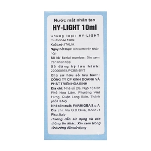 Hy-Light Farmigea 10ml - Bảo vệ mắt giảm kích ứng Hy-Light Farmigea 10ml - Bảo vệ mắt giảm kích ứng