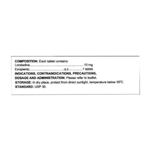 Hysdin 10mg Nam Hà 5 vỉ x 10 viên (Loratadine)