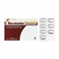 Iba-Mentin 1000mg/62.5mg Pharbaco 2 vỉ x 7 viên (Amoxicillin + acid Clavulanic) Iba-Mentin 1000mg/62.5mg Pharbaco 2 vỉ x 7 viên (Amoxicillin + acid Clavulanic)