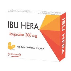 Ibu Hera 200mg Herabiopharm 2 vỉ x 10 viên (Ibuprofen)
