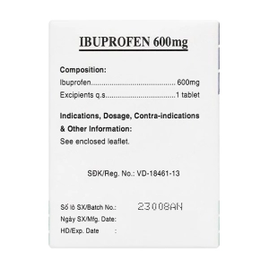 Ibuprofen 600mg Mekophar 10 vỉ x 10 viên (Ibuprofen)