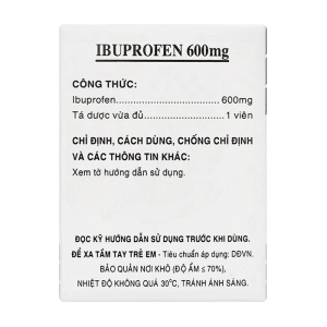 Ibuprofen 600mg Mekophar 10 vỉ x 10 viên (Ibuprofen)