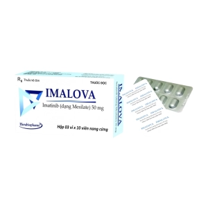 Imalova 50mg Herabiopharm 3 vỉ x 10 viên (Imatinib mesilate)