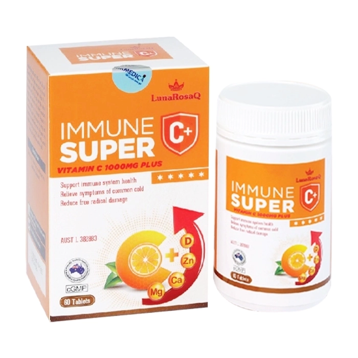 Immune Super C+ LunaRosaQ lọ 60 viên - Hỗ trợ tăng cường sức đề kháng
