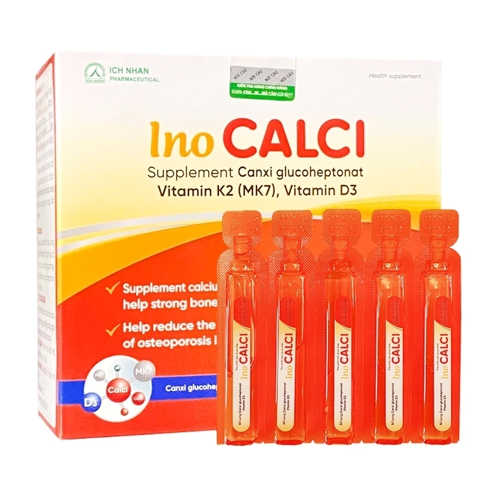 InoCalci Ích Nhân 4 vỉ x 5 ống x 10ml - Bổ sung giúp xương răng chắc khỏe