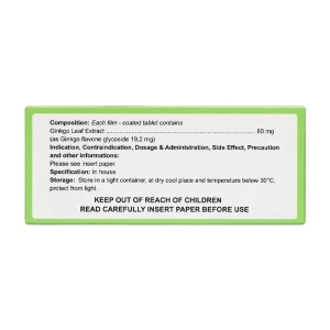 Interginko Tablet 80mg Korea Arlico Pharm 10 vỉ x 10 viên (Ginkgo biloba)