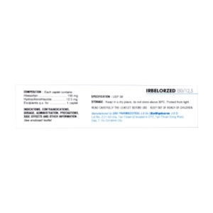 Irbelorzed 150/12.5 Savipharm 3 vỉ x 10 viên (Irbesartan + Hydroclorothiazid) Irbelorzed 150/12.5 Savipharm 3 vỉ x 10 viên (Irbesartan + Hydroclorothiazid)