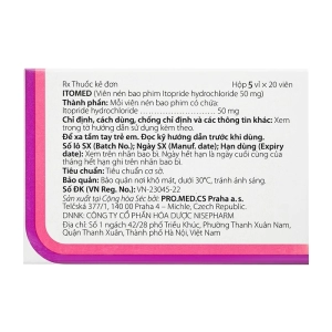 Itomed 50mg 5 vỉ x 20 viên (Itopride hydrochloride)