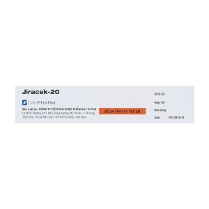 Jiracek 20mg Davipharm, 3 vỉ x 10 viên Jiracek 20mg Davipharm, 3 vỉ x 10 viên