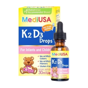 K2 D3 Drops MediUSA 30ml - Bổ sung Vitamin D3, K2 cho trẻ