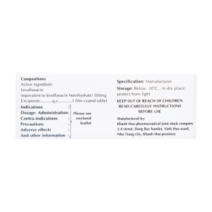 Kaflovo 500 Khapharco 10 vỉ x 5 viên