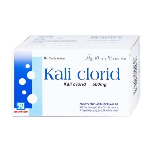Kali Clorid 500mg Nadyphar 10 vỉ x 10 viên (Kali clorid)