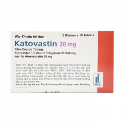Katovastin 20mg Deva 3 vỉ x 10 viên - Thuốc mỡ máu