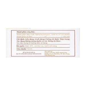 Katrypsin 4200IU Khapharco 10 vỉ x 10 viên (Alpha-chymotrypsin)