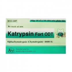 Katrypsin Fort ODT 8400IU Khapharco 10 vỉ x 10 viên 
