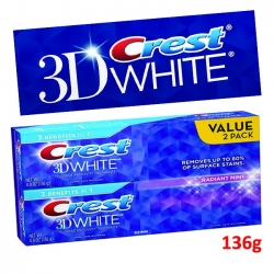 Kem đánh trắng răng Crest 3D White Radiant Mint - Hộp 2 tuýp x 136g