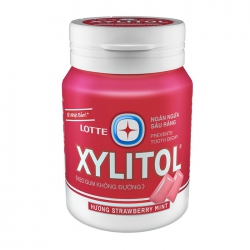 Kẹo không đường Lotte Xylitol Hương Strawberry Mint 58g