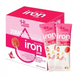 Kẹo Mút Bổ Sung Sắt Cho Bé Happy Vitamin 25 que Kẹo Mút Bổ Sung Sắt Cho Bé Happy Vitamin 25 que