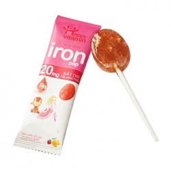 Kẹo Mút Bổ Sung Sắt Cho Bé Happy Vitamin 25 que Kẹo Mút Bổ Sung Sắt Cho Bé Happy Vitamin 25 que