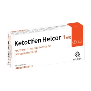 Ketotifen Helcor 1mg 2 vỉ x 10 viên (Ketotifen)