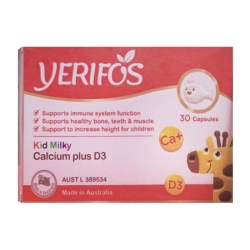 Kid Milky Calcium Plus D3 Yerifos 2 vỉ x 15 viên