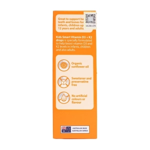 Kids Smart Drops Vitamin D3 K2 Nature's Way 11ml - Bổ sung D3K2 Organic cho bé Kids Smart Drops Vitamin D3 K2 Nature's Way 11ml - Bổ sung D3K2 Organic cho bé