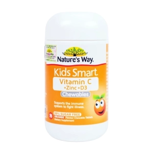 Kids Smart Vitamin C + Zinc + D3 Chewable Nature's Way 75 viên - Bổ sung Vitamin C, Kẽm cho bé