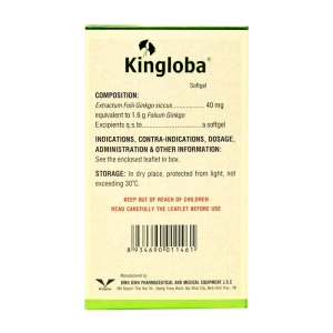 Kingloba 40mg Bidiphar 10 vỉ x 10 viên (Ginkgo biloba)