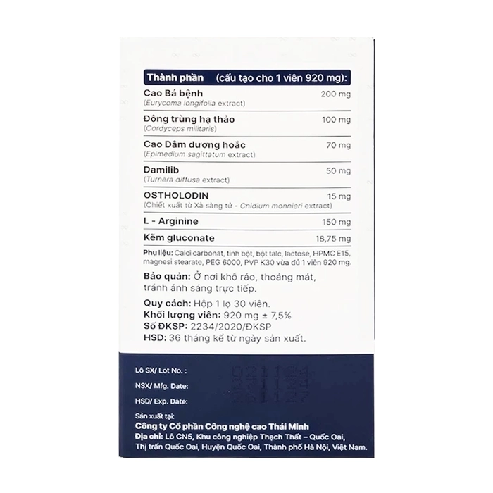 KingsUp Thái Minh 30 viên - Hỗ trợ bổ thận, tráng dương KingsUp Thái Minh 30 viên - Hỗ trợ bổ thận, tráng dương