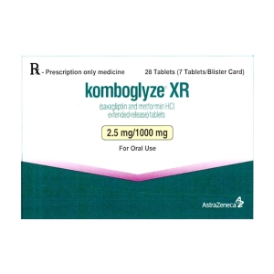 Komboglyze XR 2.5mg/1000mg Astra Zeneca 4 vỉ x 7 viên (Saxagliptin + Metformin)