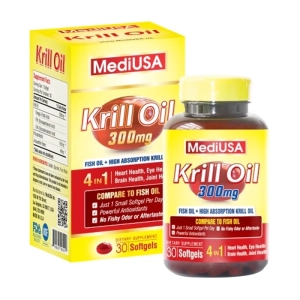 Krill Oil 300mg MediUSA 30 viên - Hỗ trợ giảm Cholesterol
