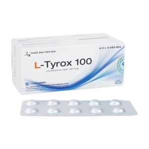 L-Tyrox 100 Davipharm 10 vỉ x 10 viên (Levothyroxine)