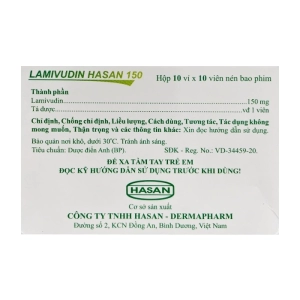 Lamivudin Hasan 150 10 vỉ x 10 viên