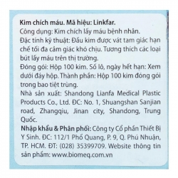 Lancets Biomeq 100 cái - Que lấy máu