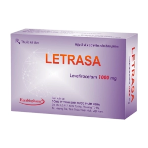 Letrasa 1000mg Herabiopharm 3 vỉ x 10 viên (Levetiracetam)