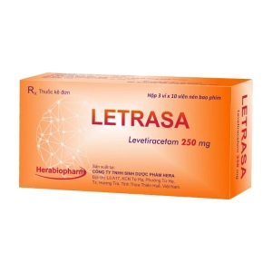 Letrasa 250mg Herabiopharm 3 vỉ x 10 viên (Levetiracetam)