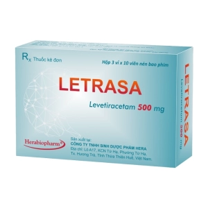 Letrasa 500mg Herabiopharm 3 vỉ x 10 viên (Levetiracetam)
