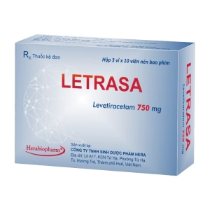 Letrasa 750mg Herabiopharm 3 vỉ x 10 viên (Levetiracetam)