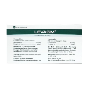 Levagim 500mg Agimexpharm 1 vỉ x 10 viên