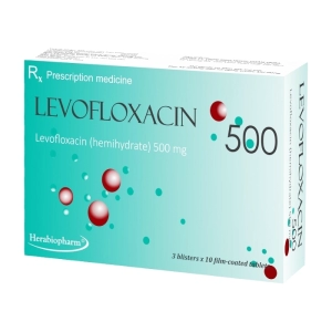 Levofloxacin 500 Herabiopharm 3 vỉ x 10 viên (Levofloxacin hemihydrate)